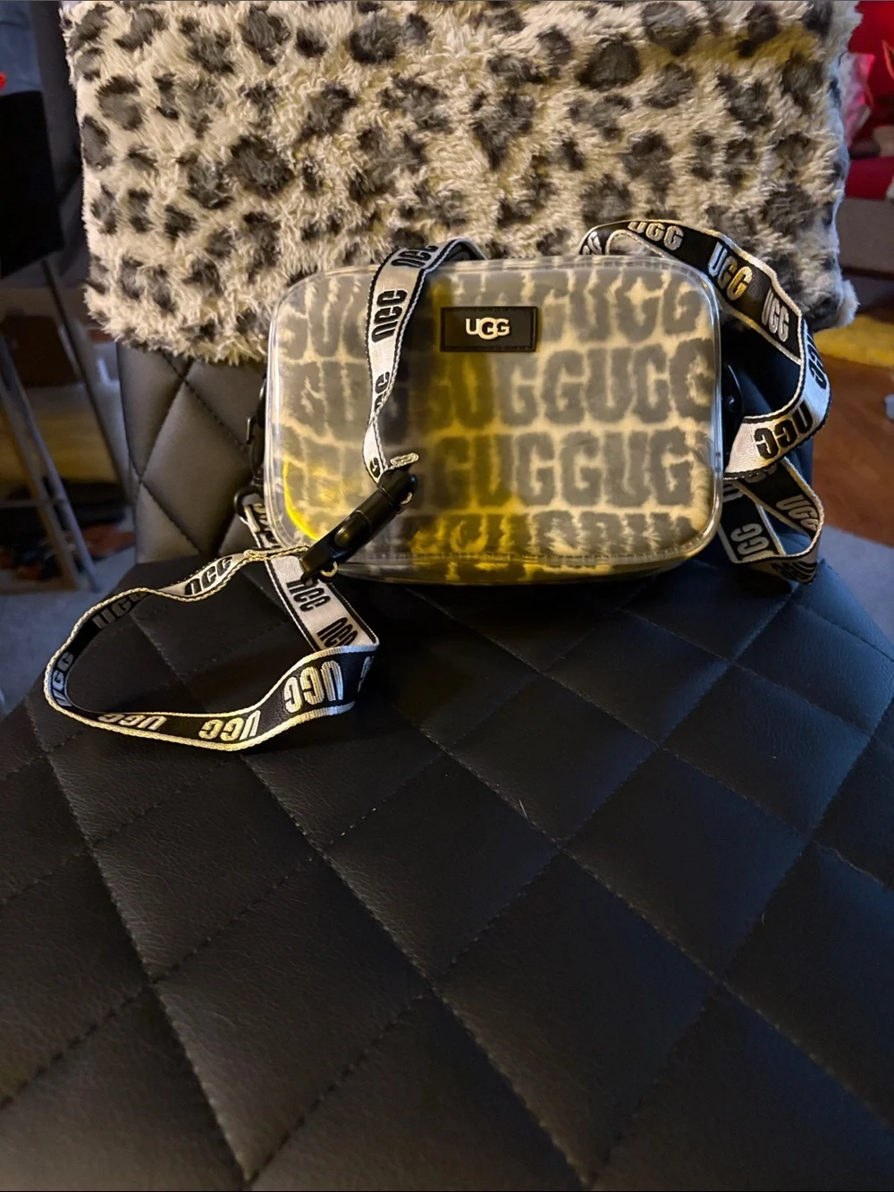 UGG Clear Logo Crossbody Bag - Black and Yellow
